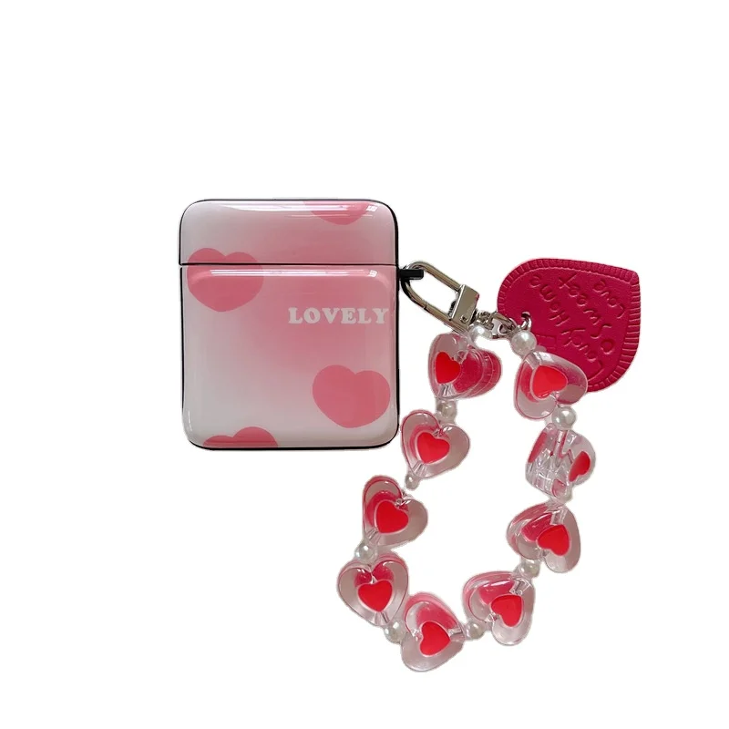 

Halo Dyed Rose Red Small Love Style Earphone Box for airpods 1 2 3 pro case, 3 colors