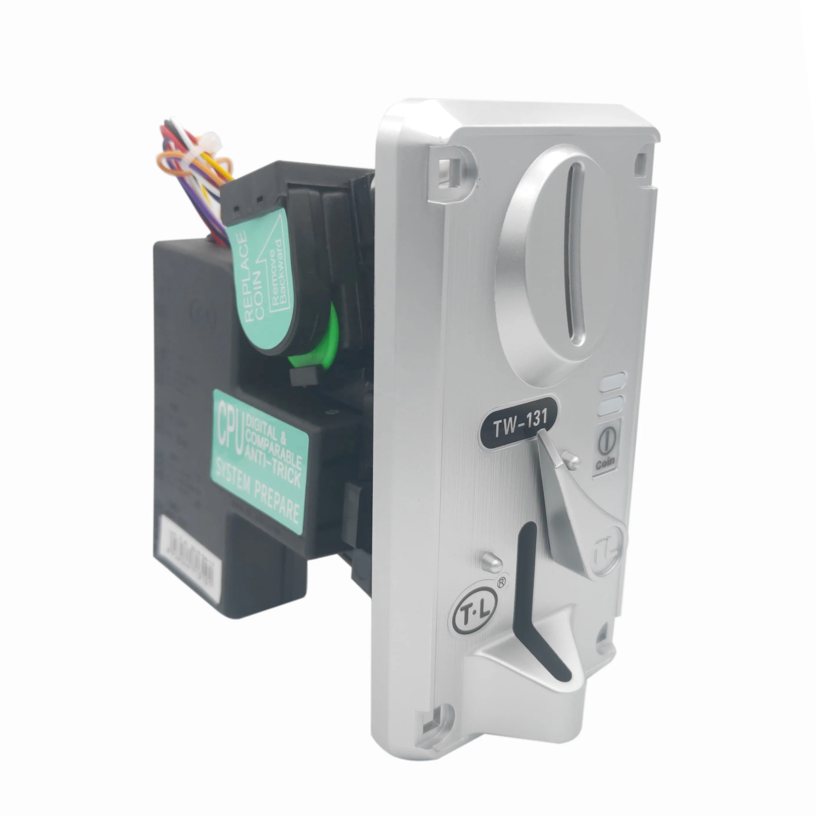 

Advanced Universal Single Coin Selector TW-131 Comparable Coin Acceptor for game machine and coin operated machine, Silver