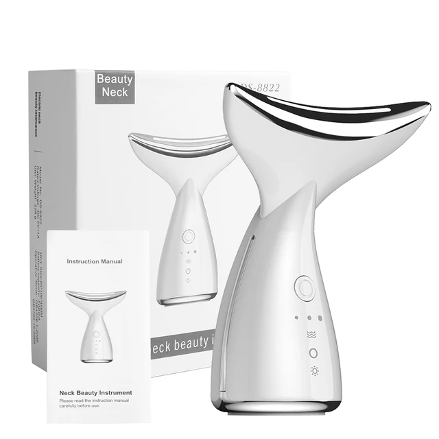 

Home Use Beauty Equipment Led Vibrating Anti Aging Facial Massager Skin Firming Face Wrinkle Remover Neck Lift Device, White,black