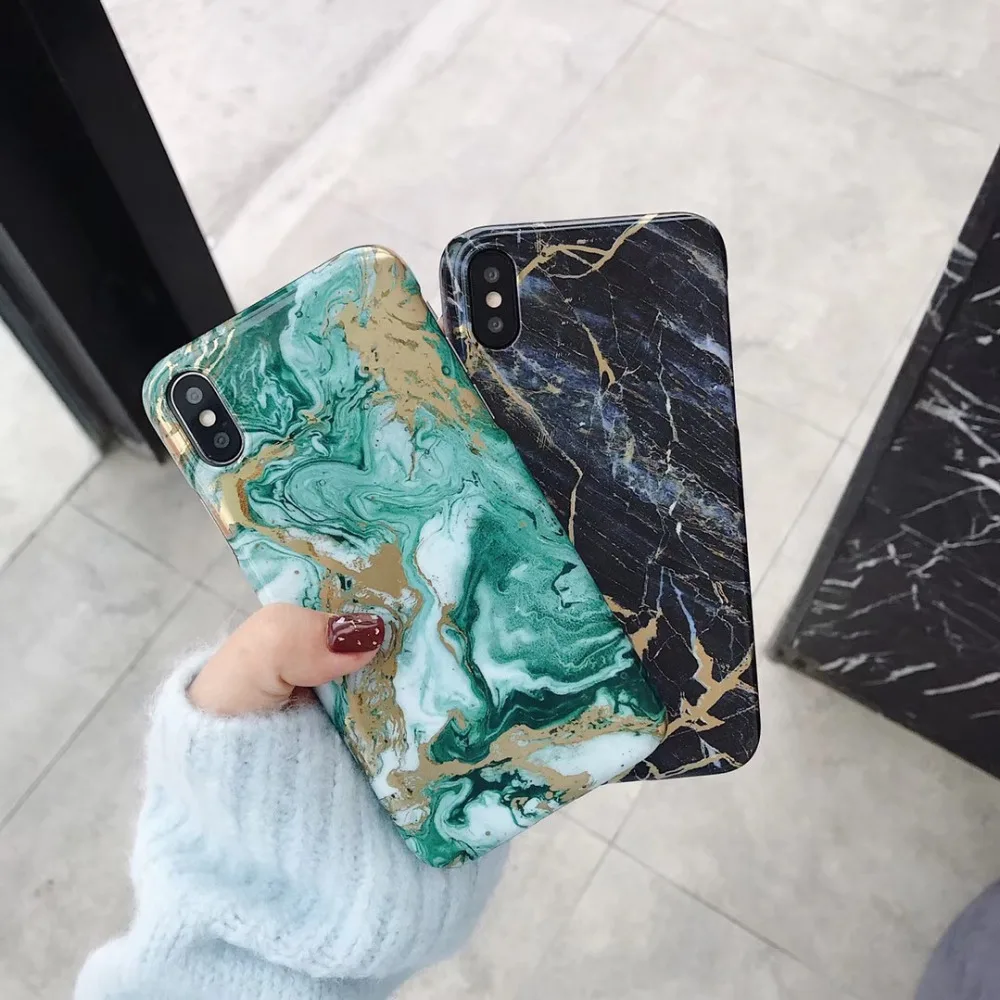 

Vintage Marble Phone Case For iPhone X 6 6S 7 8 Plus Cover Fashion Abstract Art Oil Painting Cases Coque for iPhone 6P