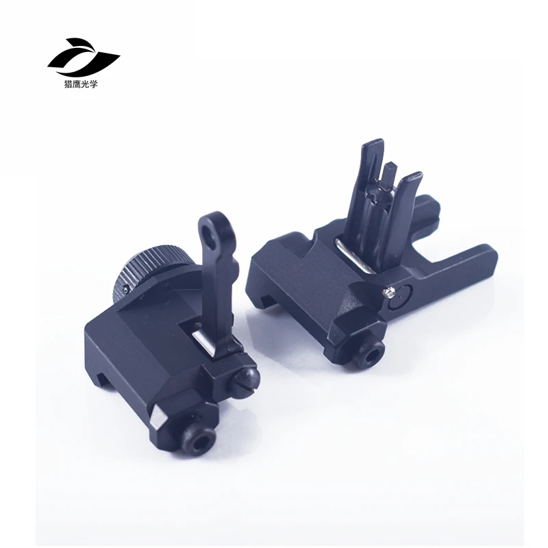 

Tactical CNC KAC Style 300M Flip Up Folding Backup Front Rear Iron Sight Set for Hunting Airsoft Shooting Rifle Accessory