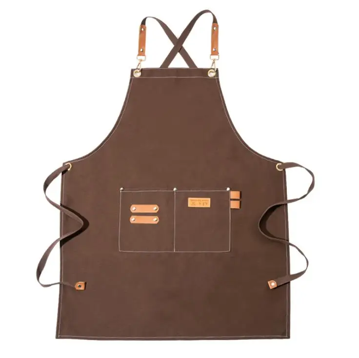 

2020 canvas apron logo custom multifunctional barista florist hair stylist florist restaurant bar work clothing apron