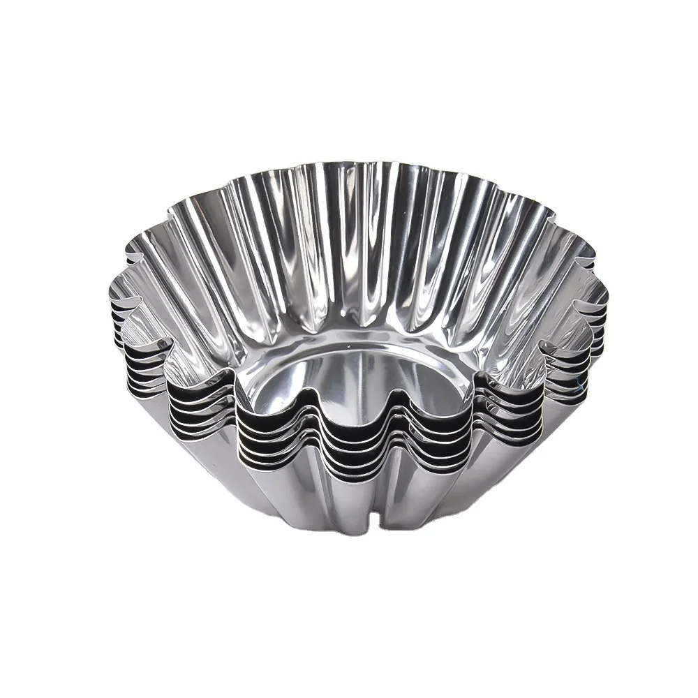 

Reusable 6-Piece Stainless Steel Egg Tart Mould Bakery Cake Molds