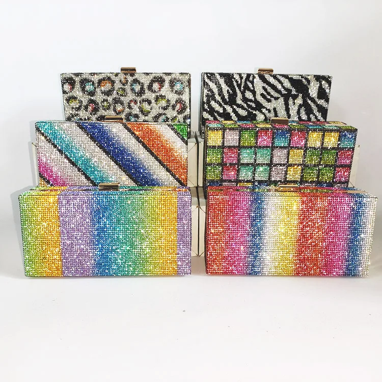 

Women Diamonds Bag Rhinestone Shoulder Bags Ladies Purse Handbags Clutch Evening party wedding Bags Black Birthday Gift Women, Rainbow