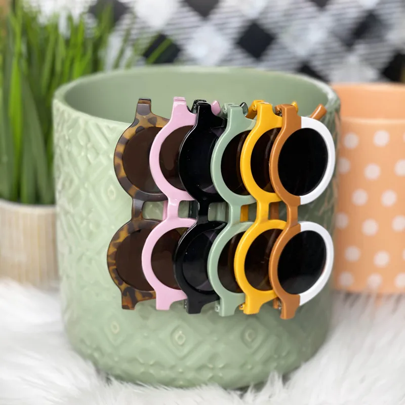 

2021 Cute Fashion Children's Color Wholesale Sunglasses Cool Round Frame Shades Sunglasses For Kids Girl, Picture shows