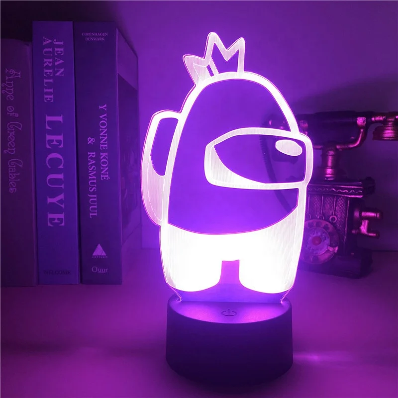 TY9401 Amongus night light cartoon character 3D action puppet night light animation seven color LED Night Light