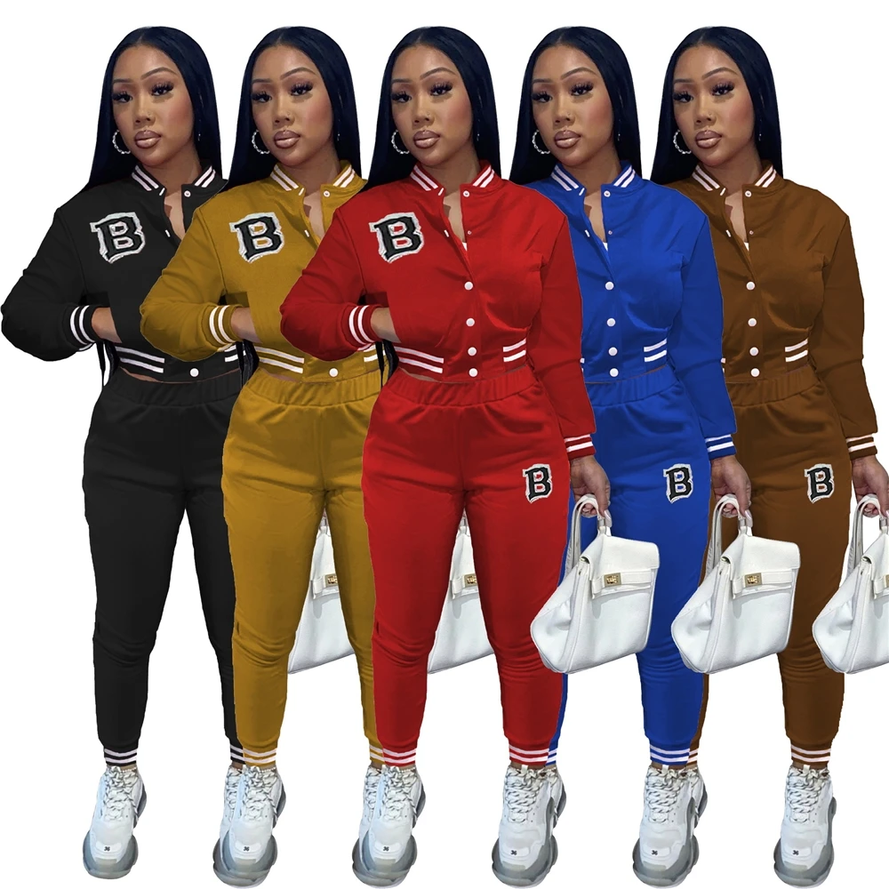 

Plus Size Girls' Jacket 2 Piece Pant Jogger Sets Trench Fashion Trendy Coats For Ladies Winter Crop Coats Women Baseball Jackets