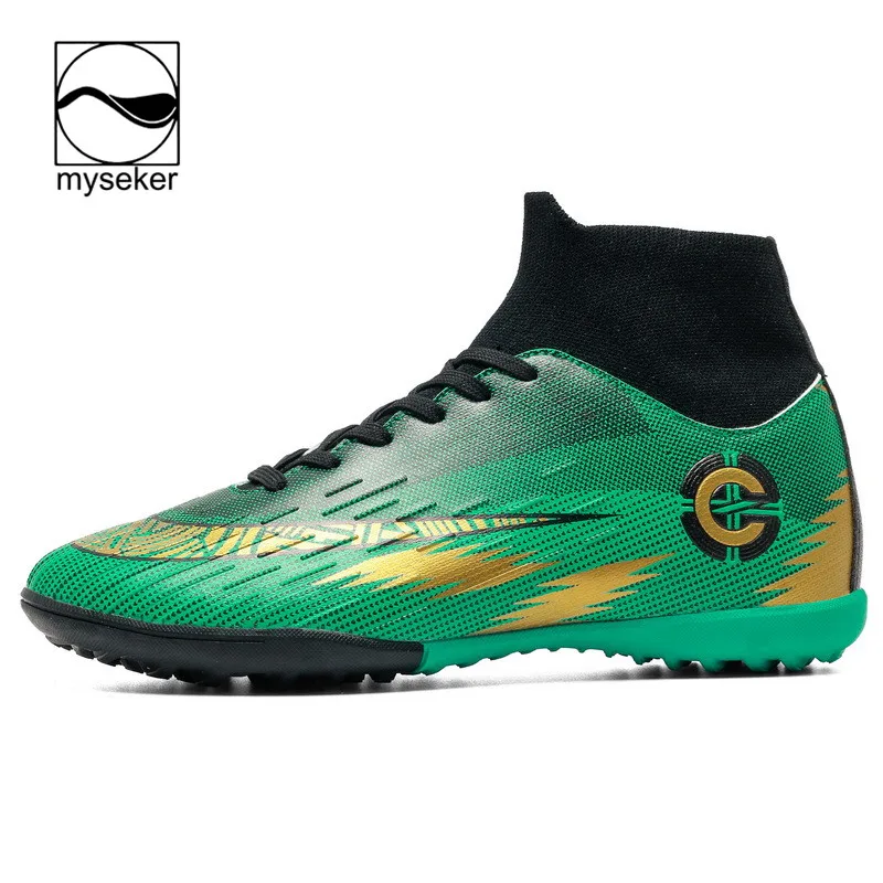 

New Custom Indoor Football Boots Football-Shoes-Price Shoes Outsole Tf Soccer Bag American Size 6 The Superfly green