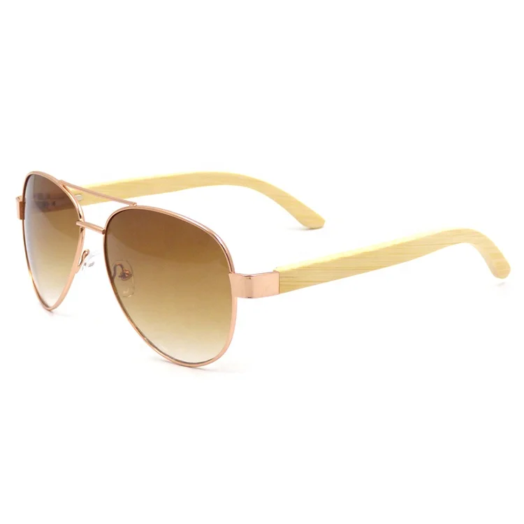 

Hot Sales Trendy Vintage Wooden Grain Frame Black Bamboo Sunglasses