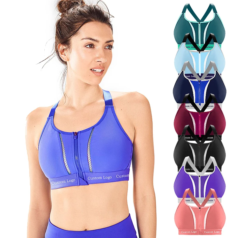 

Custom Logo Workout Athletic Wear Women High Impact Sports Bra Gym wear Yoga Bra Plus Size Sports Bra