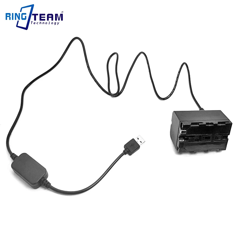 DC 5V USB Power Cable + NP-F750 NP-F550 NP-F970 Battery DC Coupler for  ra Nanguan YongNuo Godox Photography LED Light Lamp supplier