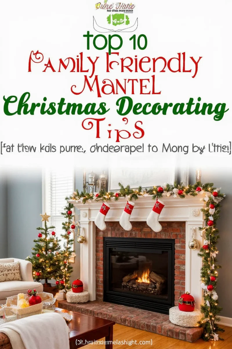 Kids' crafts displayed on a Christmas mantel