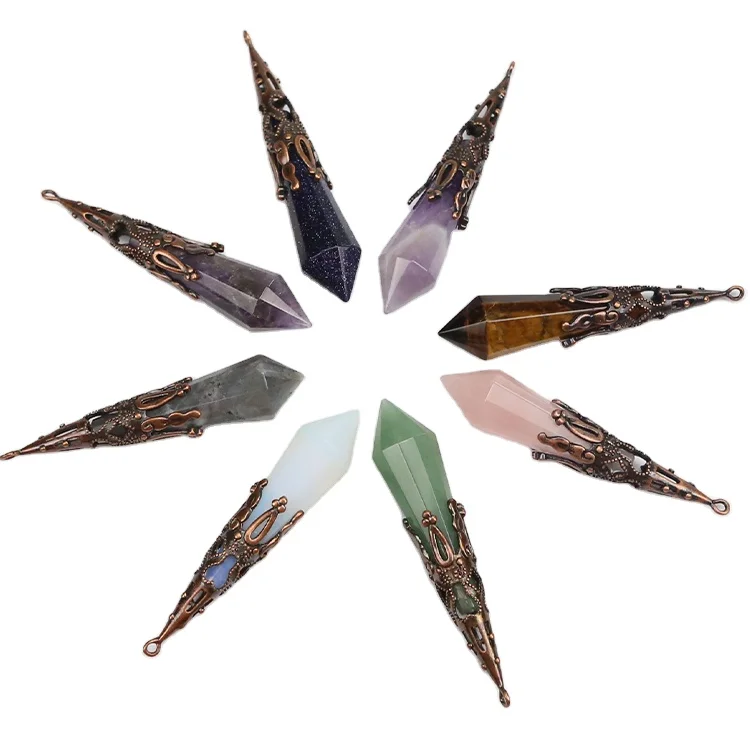 

XuQian Wholesale Natural Crystal Quartz Point Chakra Pendulums For Healing