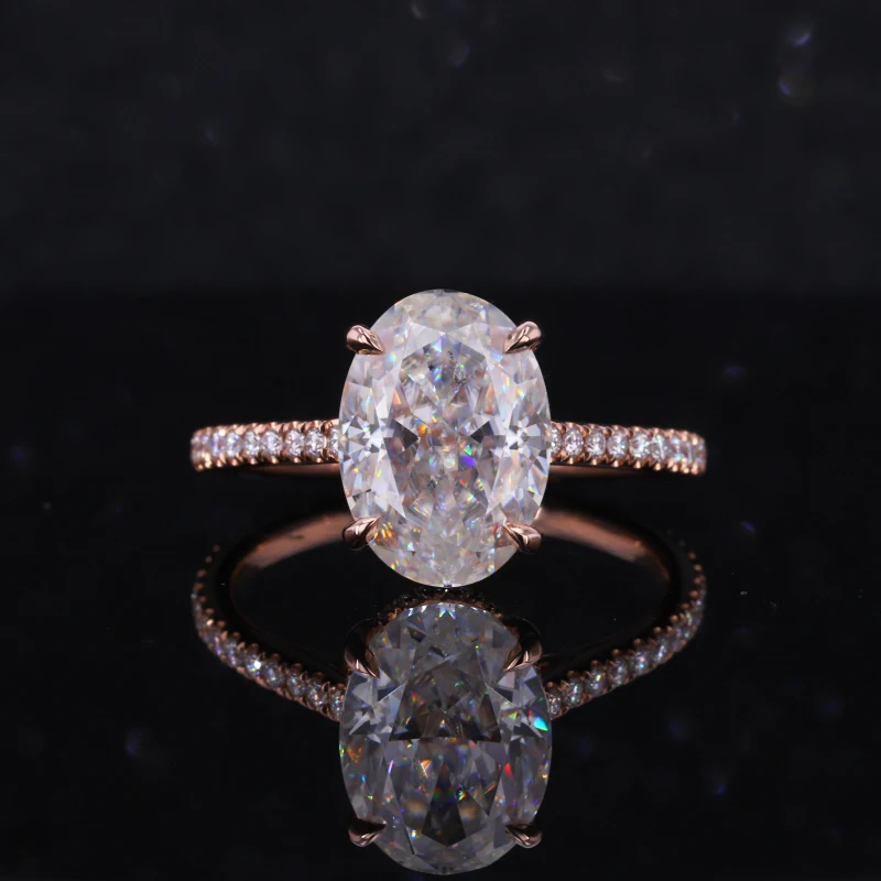 

Starsgem Oval 11x7mm Engagement Ring oval crushed ice moissanite ring