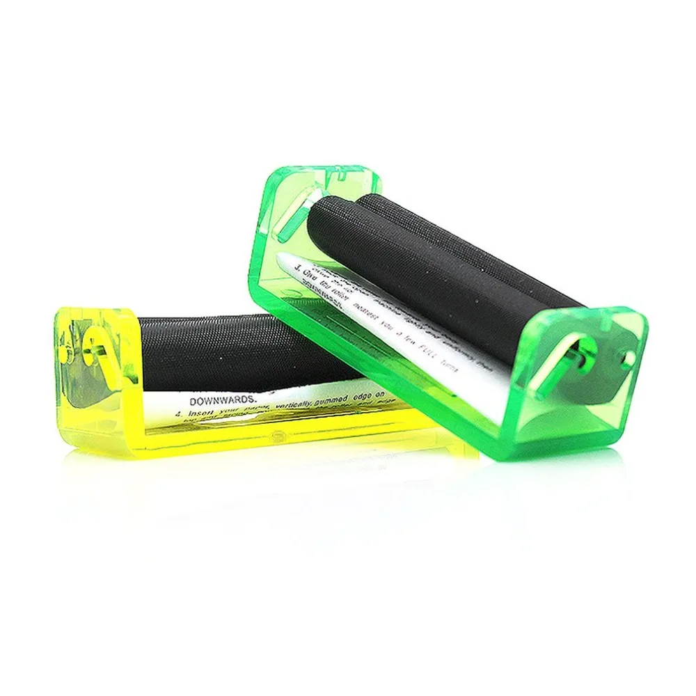 

Portable Acrylic Plastic Cigarette Maker Manual Cigarette Filler Smoking Accessories, As photo