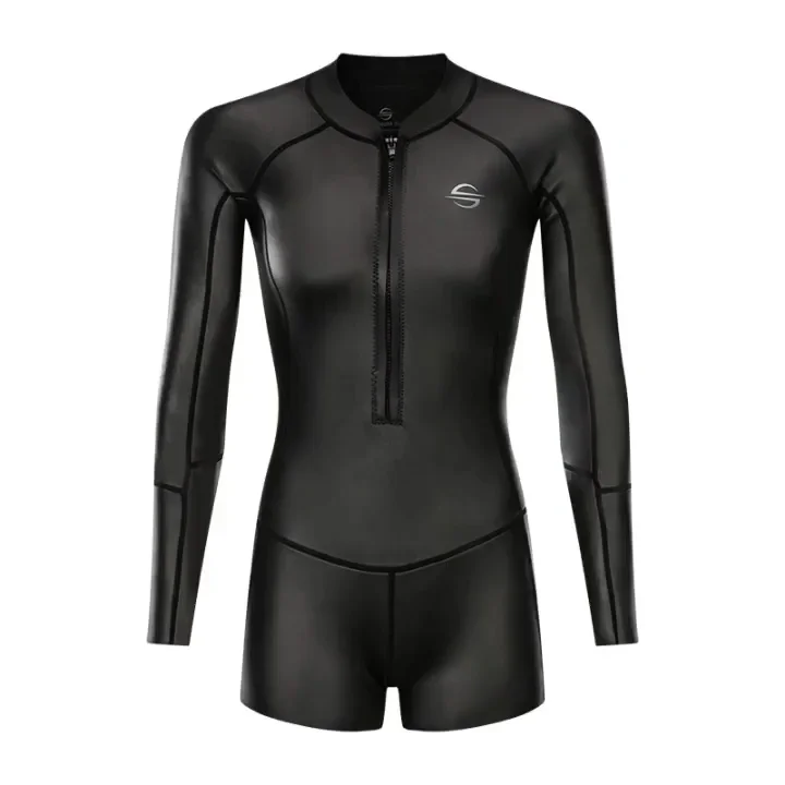定制印花水肺自由潜水潜水服女士冬季3毫米短款潜水服