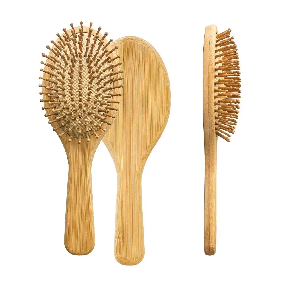 

Hot Selling Biodegradable Bamboo Paddle Brush Scalp Massage Hair Brush Detangle Brush for Hair, Natural