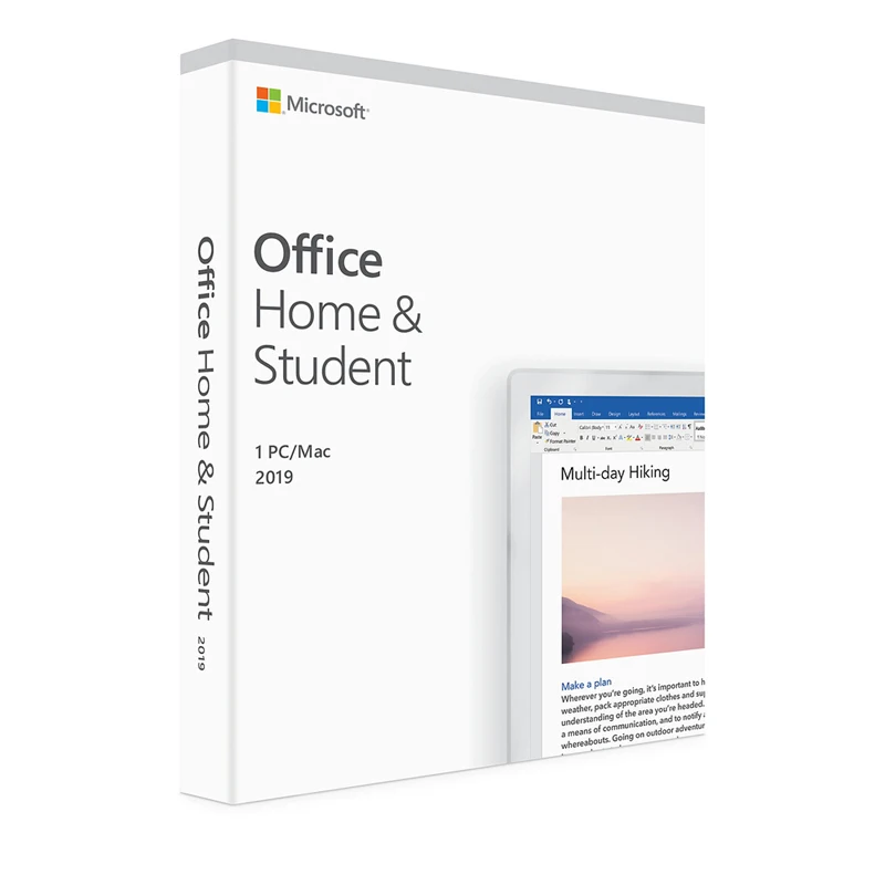 

Authentic software Microsoft Office 2019 Home and Student Retail Box Package For Windows 10 digital download