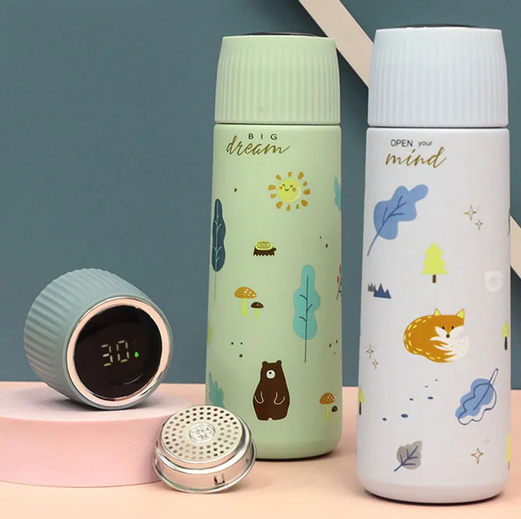 

New Arrival 380ml Cartoon Thermos Cup Stainless Steel Thermal Vacuum, As pictures