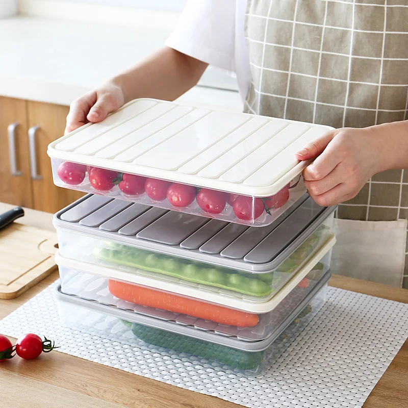 

Chinese Factory Refrigerator Food Storage Box Organizer with Lid Food Preservation Box with 100% Safety, Grey,beige,white