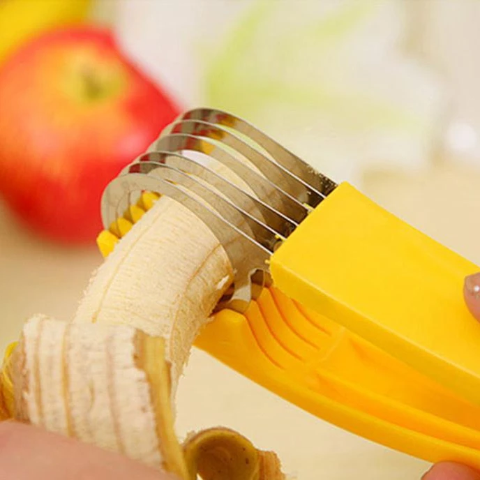 

Stainless Steel Banana Slicer Fruit Cutter Cucumber Chopper Salad blade Ham sausage Slicer Home Kitchen Tools