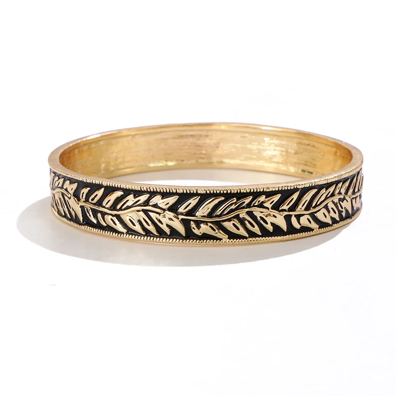 

Komi Hawaiian Samoa Gold Plated Wide Bangles Enamel Polynesian Style Bracelet Bangle Jewelry Wholesale Imitation Pearl Alloy 70g