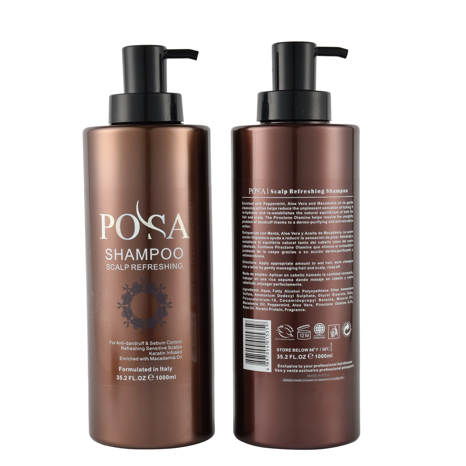 

POSA Organic Tea Tree Oil And Mint Lice Shampoo Cleansing And Anti Itching Shampoo For All Hair Types