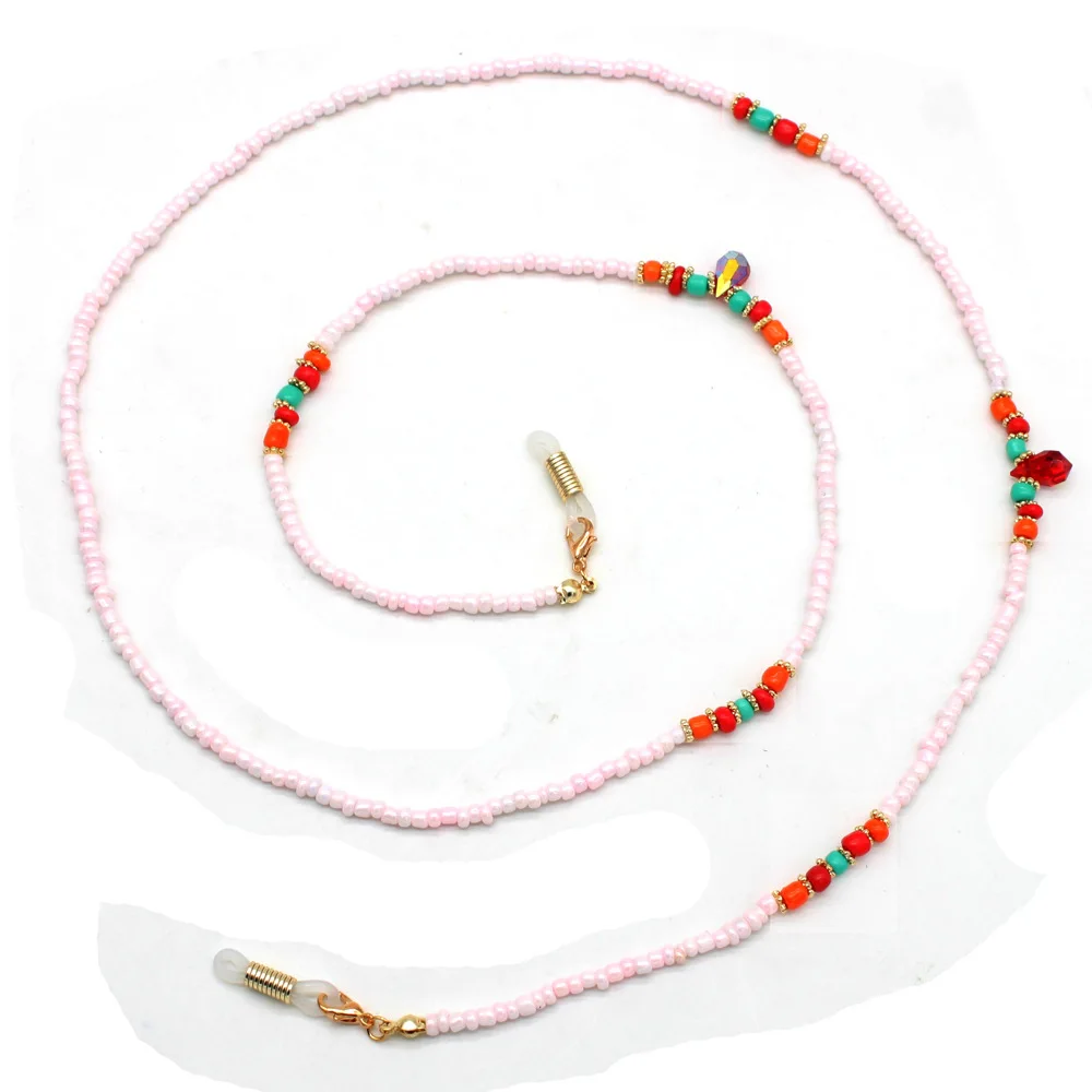 

Anti-skidding Fashion Women Pink Acrylic Beads Sun Glasses Chain Eyewear Accessories Holder Glasses Strap Chains For Girl