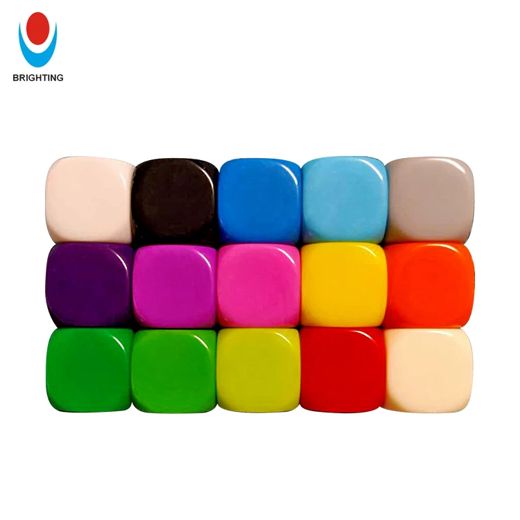

Wholesale Round Corner Colored Blank Dice 16mm for Board Game