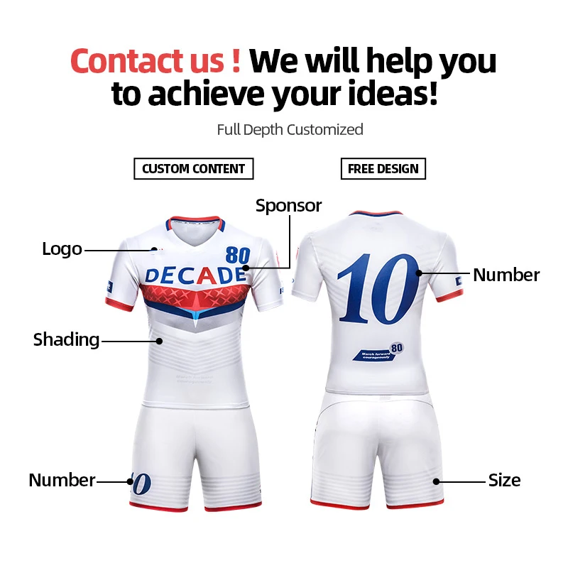 

Thai Quality Kids Soccer Jersey Sublimation Football Shirts Sports Shorts Sets For Men, Customized color