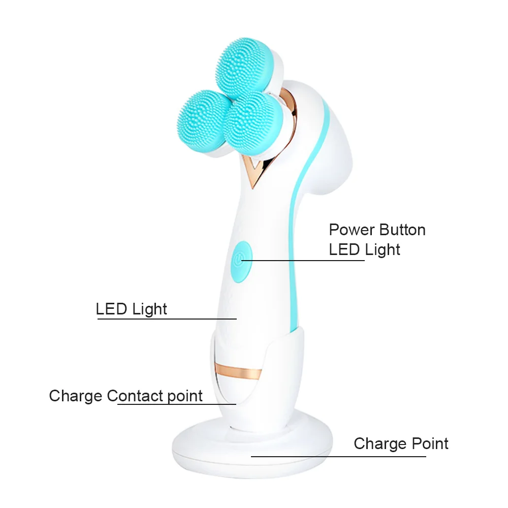 

2021 latest machine facial brush cleansing electric cleansing facial brush exfoliator facial wash brush, Orange/blue