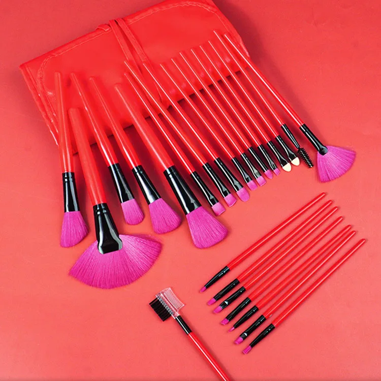 

24PCS Multi Function Makeup Brushes For Women Makeup Tools Cosmetic Brush Plastic Handle High Quality Makeup Brush Sets With Bag