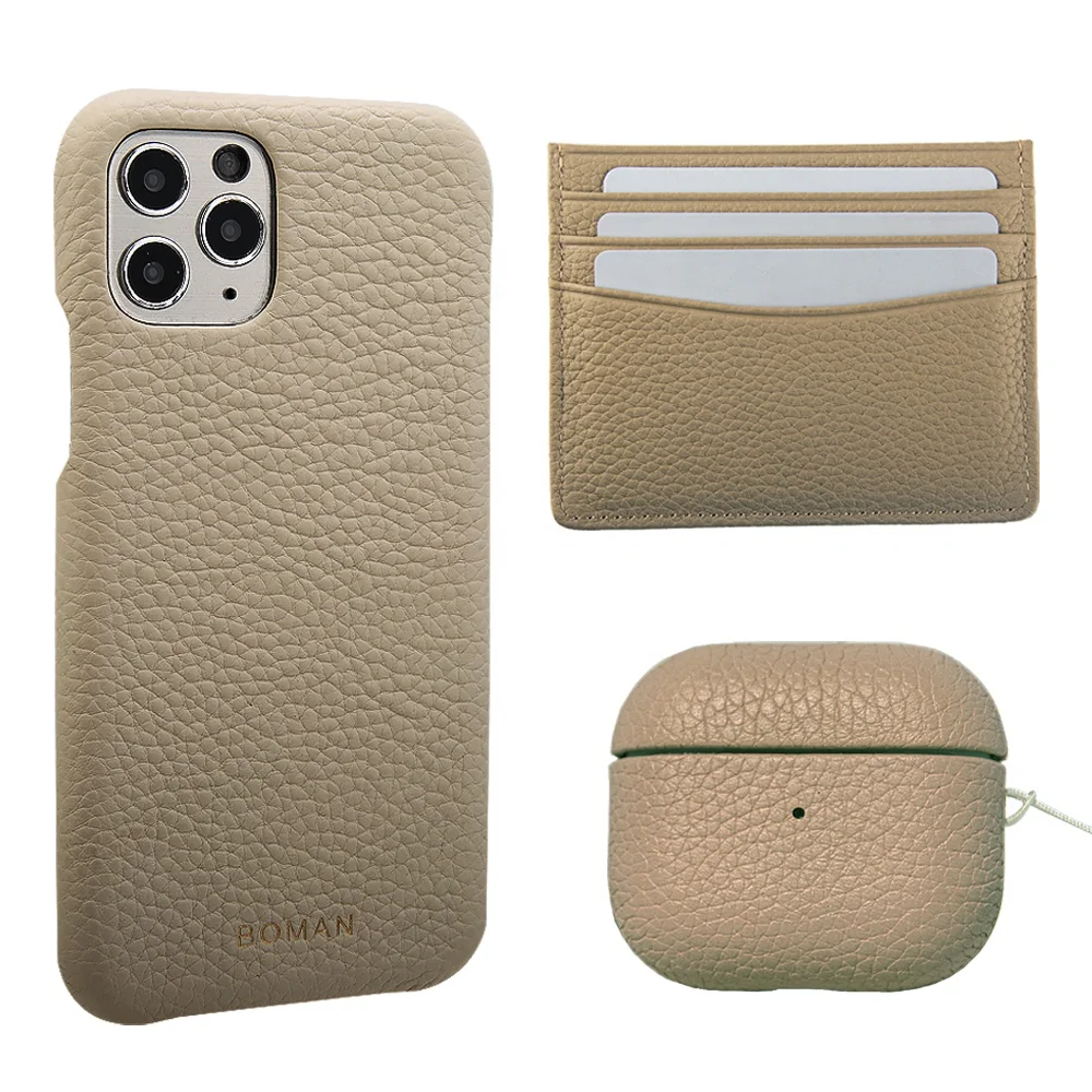 

Custom cute design phone case leather luxury red genuine pebble phone case for iphone 13 phone case
