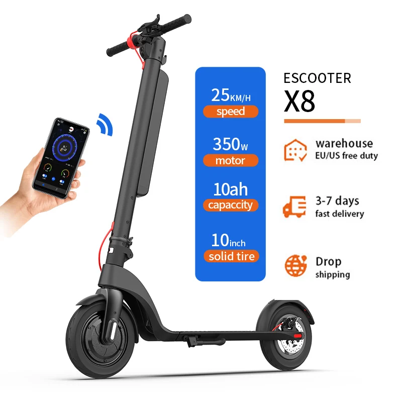

Hot-Selling Cheap Wholesale EU USA warehouse HX X8 Two Wheels Portable Scooter Off Road Kick Foldable Adult Electric Scooter