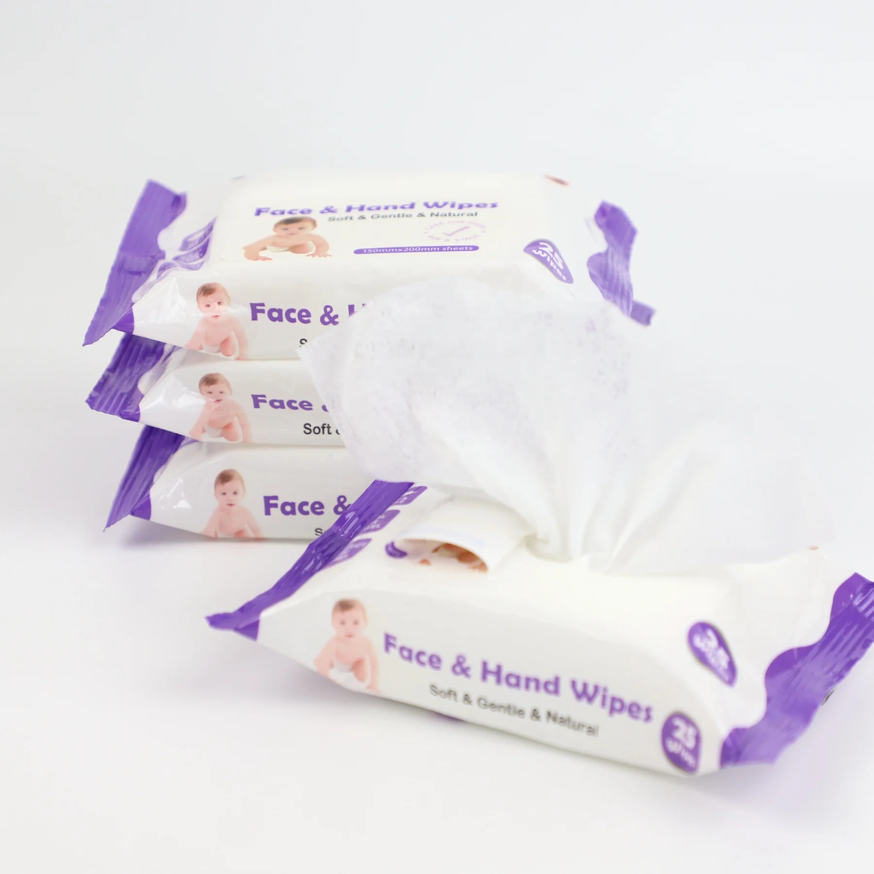 

HOT 25Pcs Unscented wet wipes baby Biodegradable Disposable natural Babywipes Thick Baby Wet Wipes Turkey Korea for baby