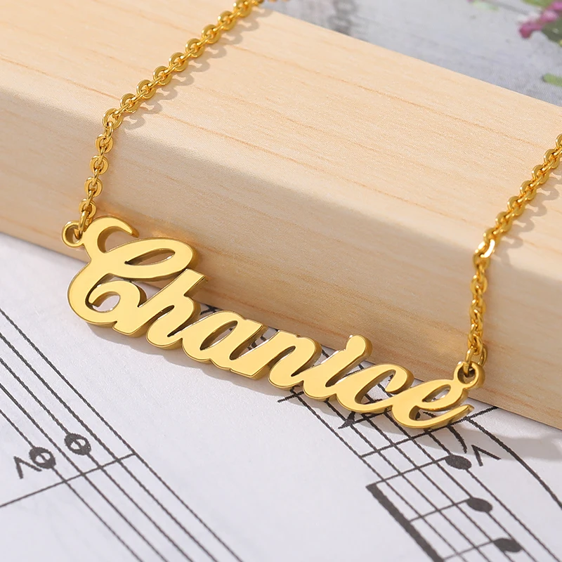 Custom Name Baby Girl Choker Necklace For Children Nameplate Gold Chain