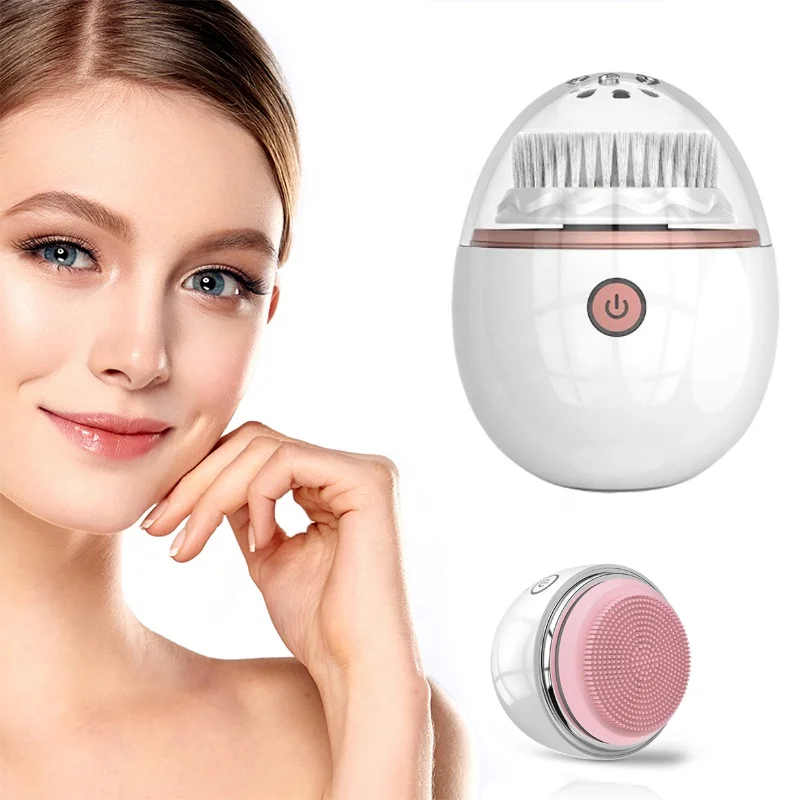 

2021 New Facial Cleanser Brush Rechargeable Ultrasonic Cleaner Sonic Wireless Cleansing Facial Brush, Pink