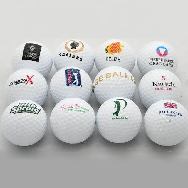 

High quality custom logo printed 2 layer golf training practice balls, White