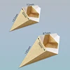 Low Price Printing Custom Logo Fries Package /western Triangle Conical Dessert Packing A Safe French Fry Box Paper Cone Or Bag