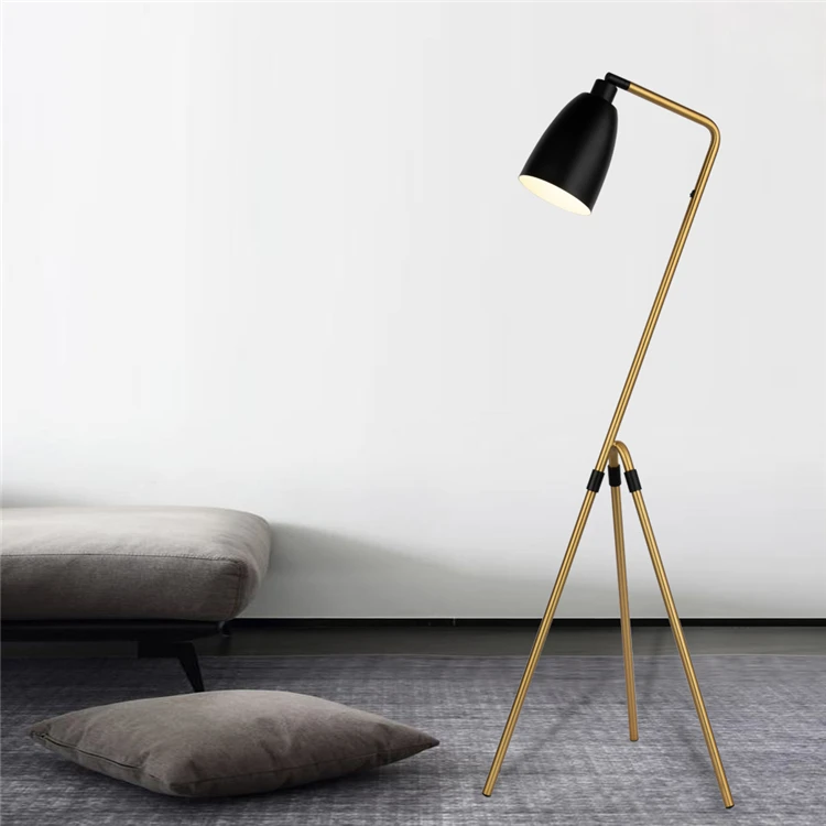 Modern Simple Bullet Lamp Shade Fashion Bronzed Tripod Legged Floor Lamp (Black 150 White) 28