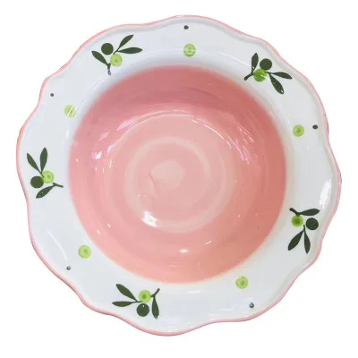 

Wholesale Nordic Ceramic Straw Hat Tray Irregular household dinner plate, 4 colors