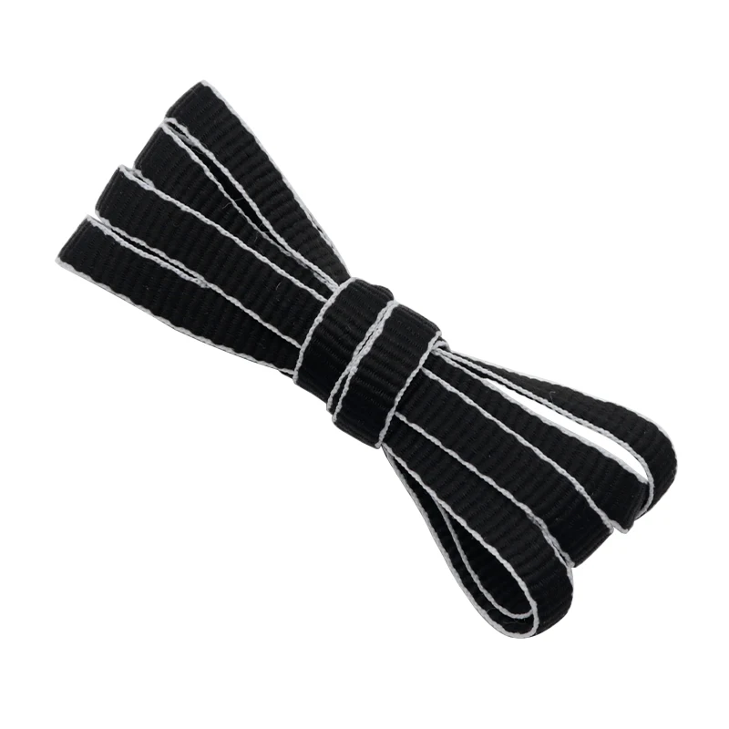 

Coolstring New Arrive Fashion Design Flat Black And Withe Ribbon Shoe Lace With Great Price For jordans 11 Women Shoes, Customized