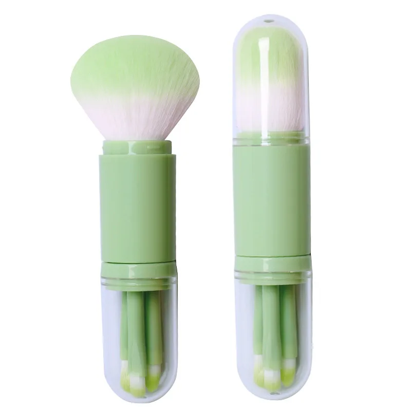 

Avocado Telescopic Eye Brush Skin Color Four-in-one Makeup Brush Portable Makeup Tool pcv packaging