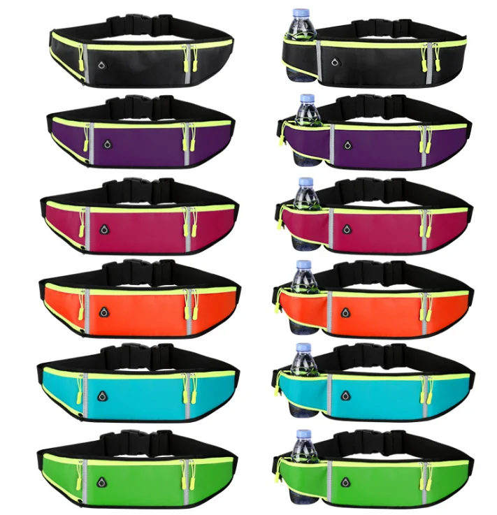 

2020 new outdoor neoprene sport waist bag zipper mini waist bag fashion waist bag in stock, Black/orange/hot pink/light blue/green/purple