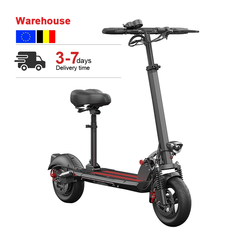 

EU China Good 500w 48v 2 Wheels Adult Folding Commute Electric Scooter With Seat, Black,white