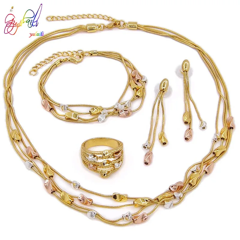 

Fashion bridal gold jewelry set for women wedding Wholesales
