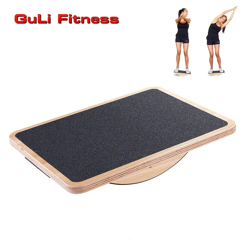 

Guli Fitness Professional Wooden Balance Board OEM/ODM Rocker Board Wood Standing Desk Anti Slip Roller, Brown