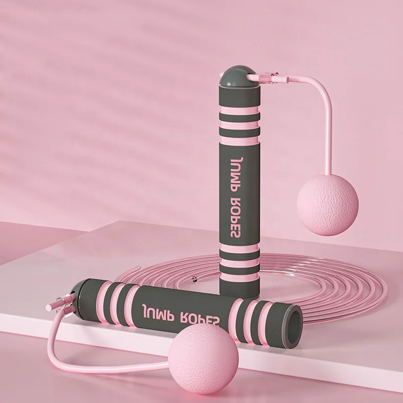 

High Quality Wholesale Adjustable Skipping Rope Foam Handle Cordless Jump Rope for Workout Fitness Speed Jump, Pink,blue
