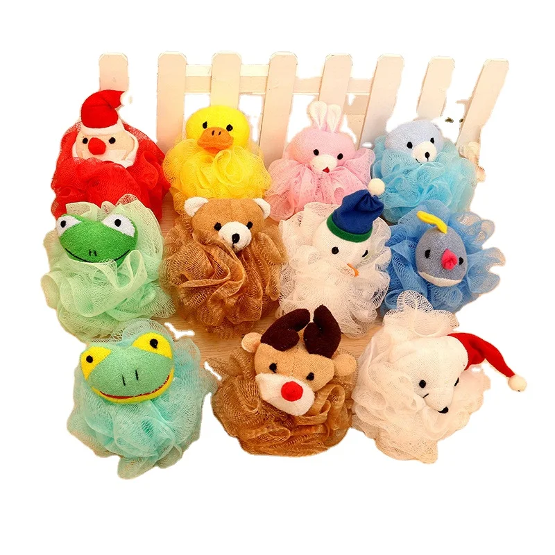 

QY the new super soft flower released by large animal cartoon bath ball Bath soft brush bath cartoon ball comfortable, Picture