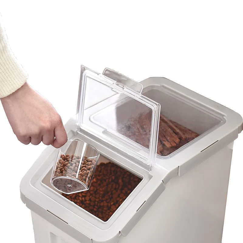 Plastic Dog Cat Food Storage Container Pet Food Barrel Dog Food Bucket